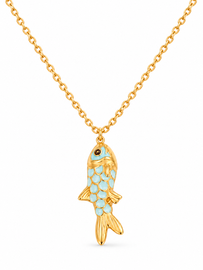 Mira Aqua Koi Pendant Necklace product-only white-background studio image