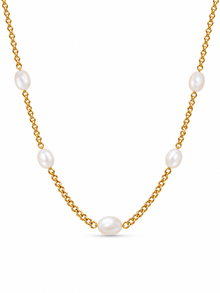 Naira Pearl Station Necklace product-only white-background studio image