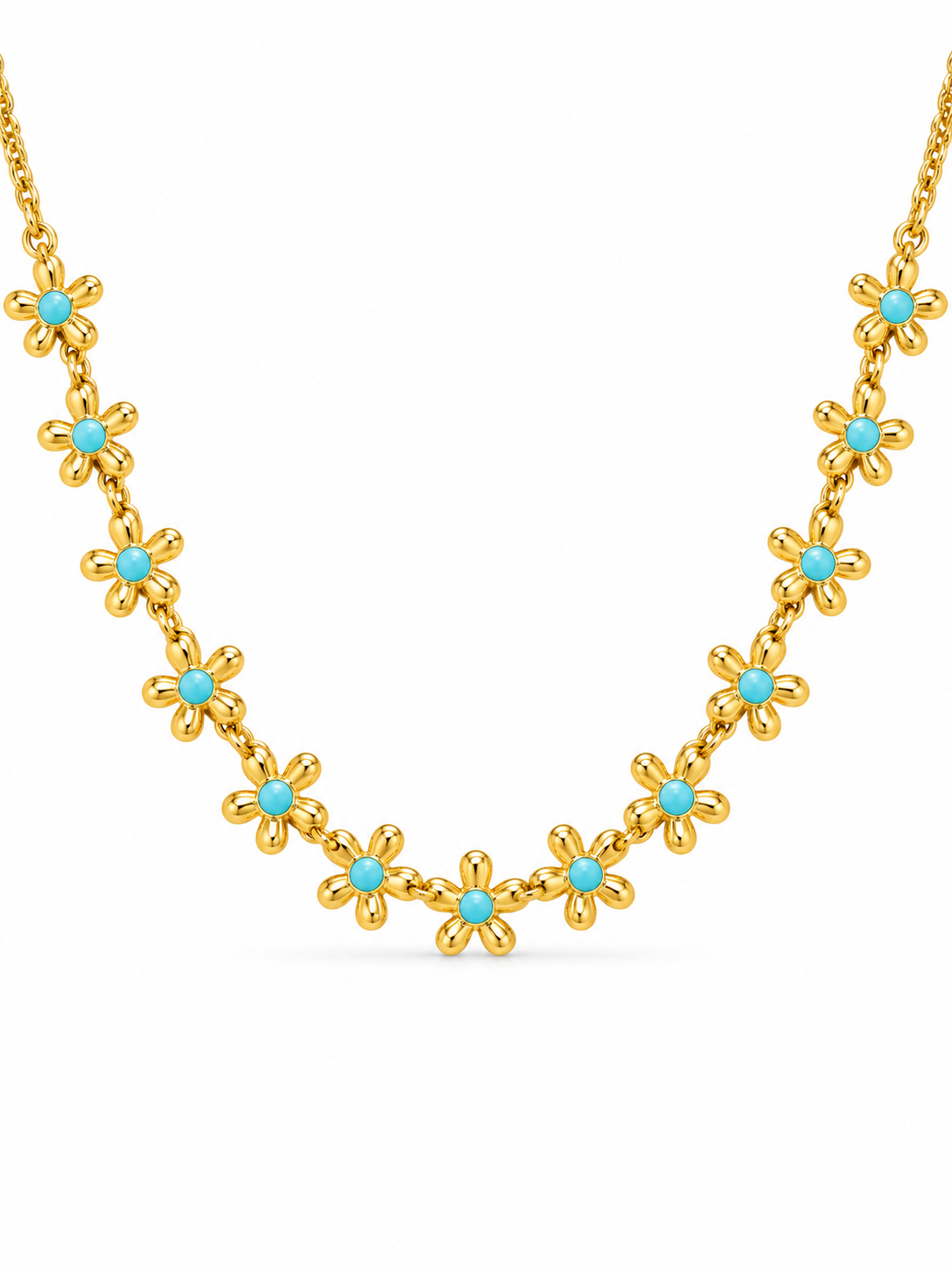 Tara Aqua Daisy Choker Necklace