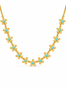 Tara Aqua Daisy Choker Necklace product-only white-background studio image