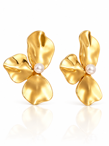 Lila Sculpted Petal Earrings product-only white-background studio image
