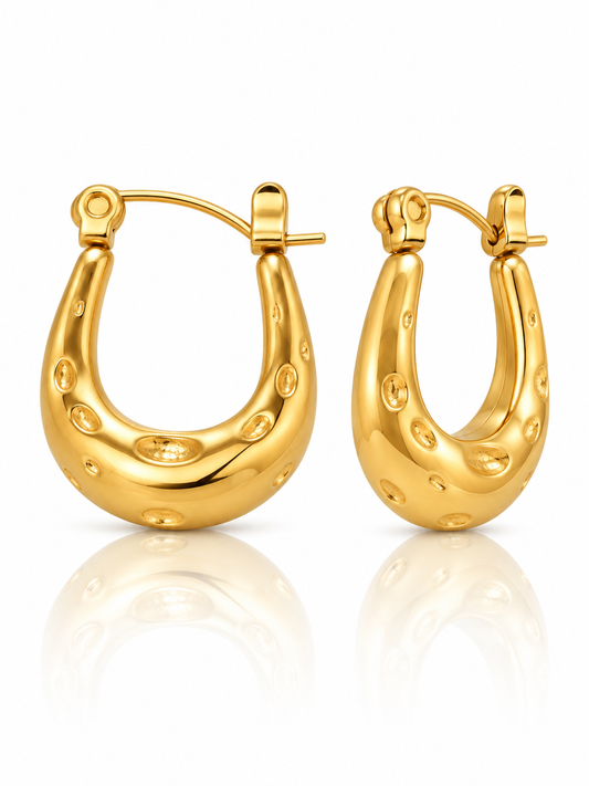 Rhea Hammered Hoop Earrings product-only white-background studio image