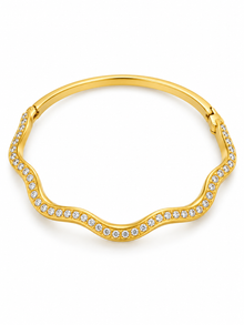 Veda Wave Zircon Bangle product-only white-background studio image