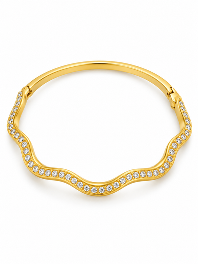 Veda Wave Zircon Bangle product-only white-background studio image