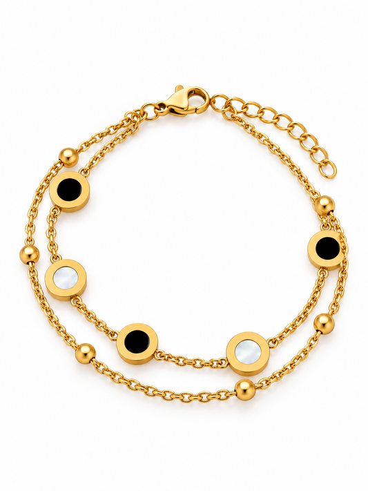 Noor Contrast Circle Bracelet product-only white-background studio image