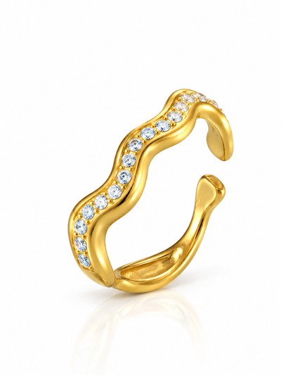 Tvisa Sculptural Wave Ring product-only white-background studio image