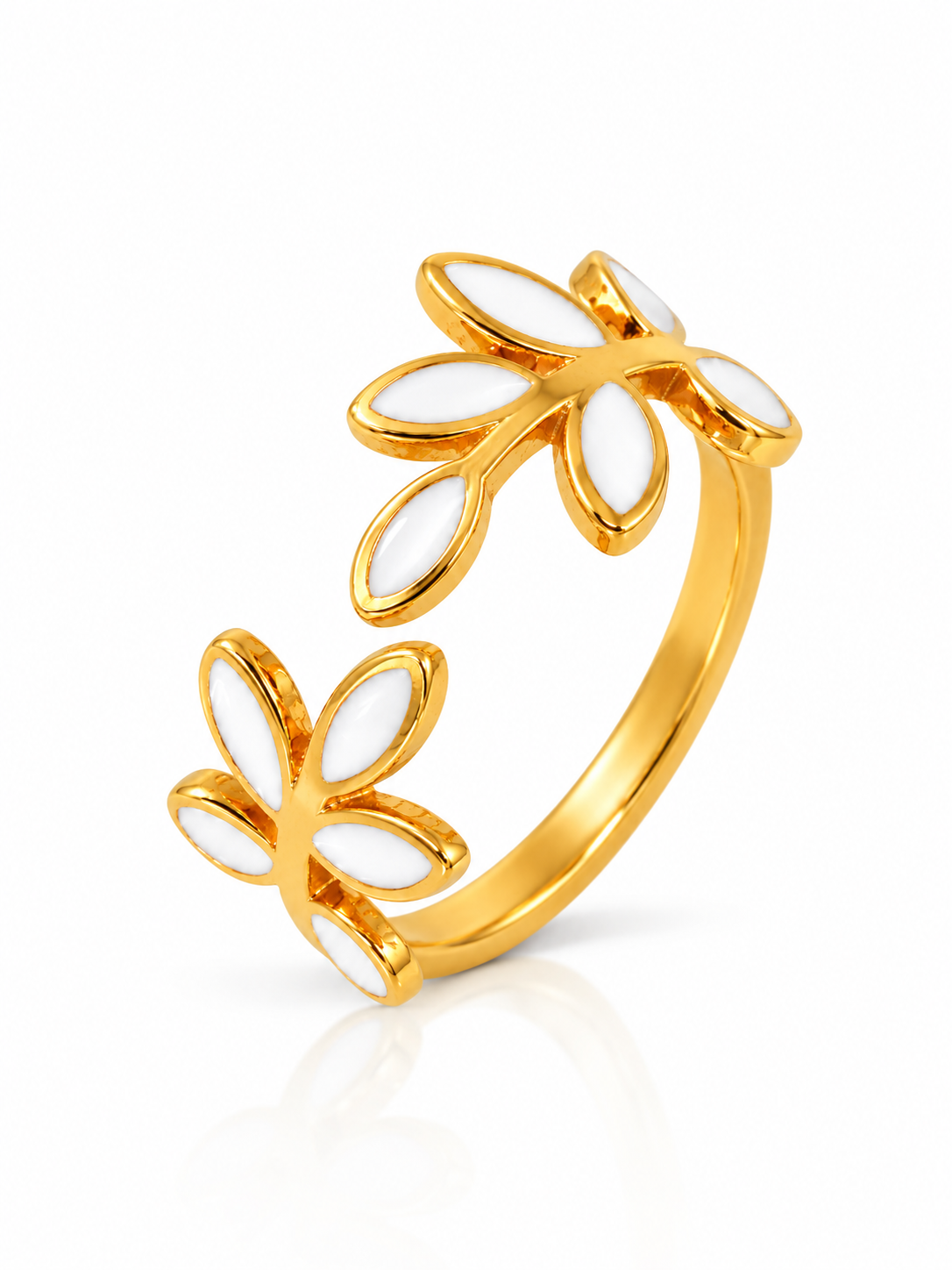 Mahi White Petal Ring