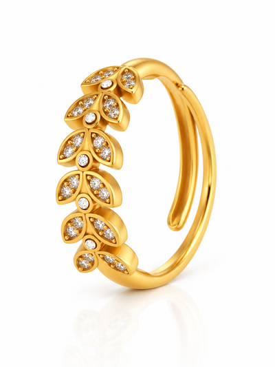 Aria Laurel Sparkle Ring product-only white-background studio image