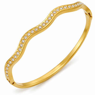 Veda Wave Zircon Bangle — macro detail