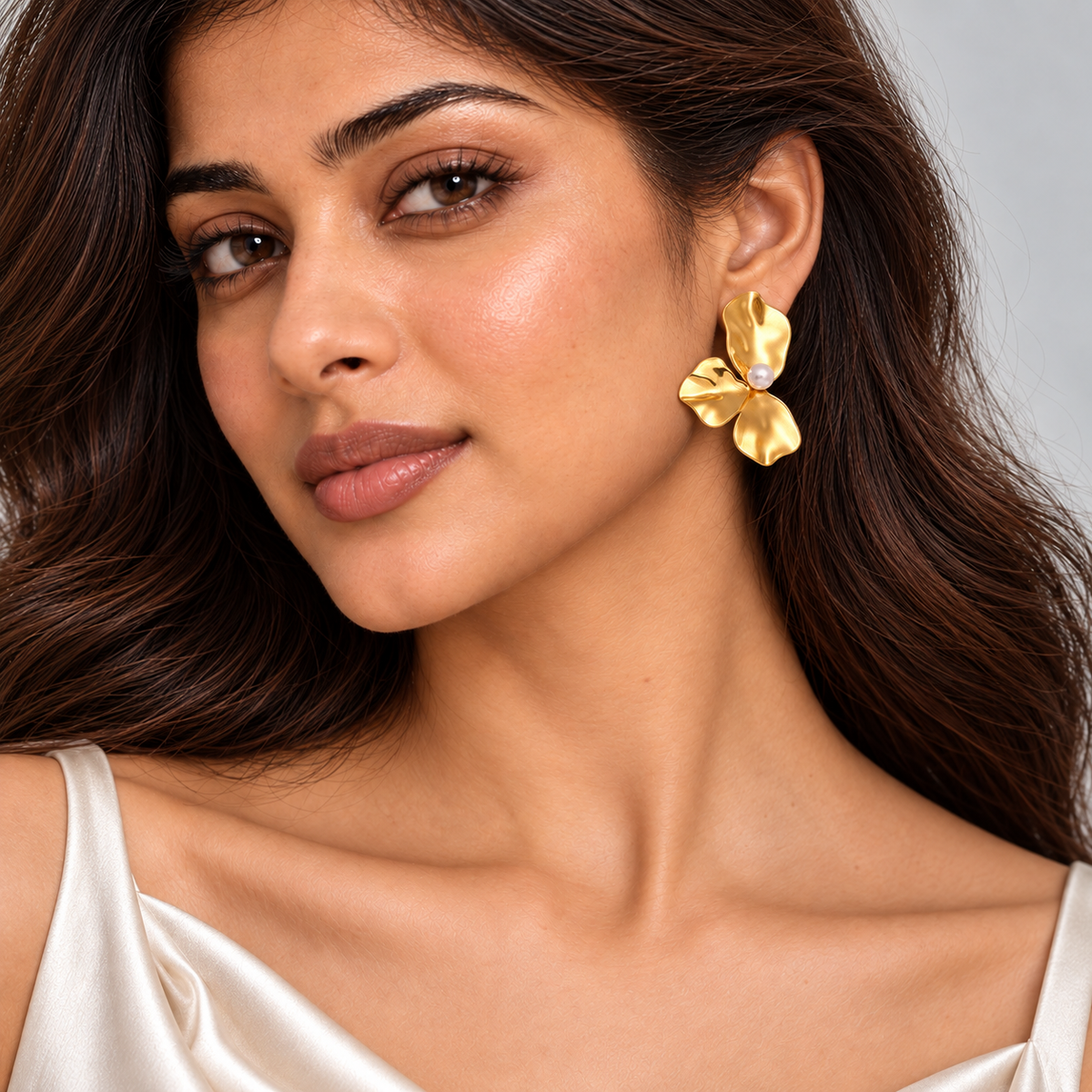 Lila Sculpted Petal Earrings