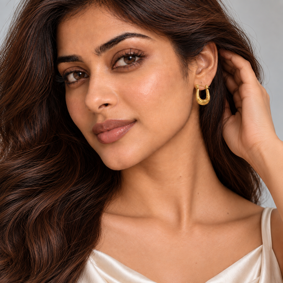 Rhea Hammered Hoop Earrings
