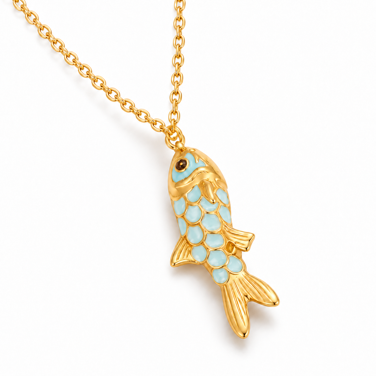 Mira Aqua Koi Pendant Necklace