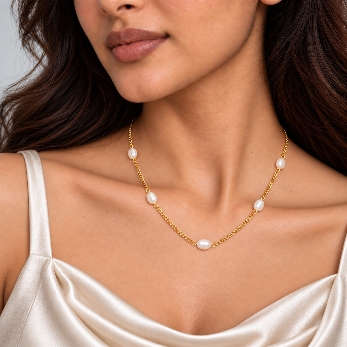 Naira Pearl Station Necklace