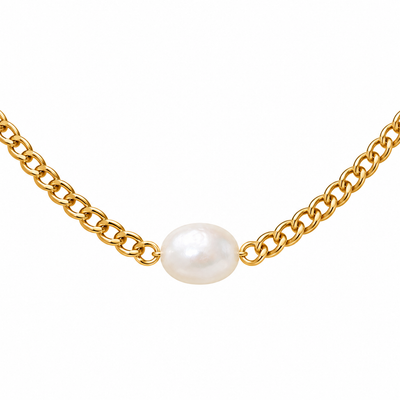 Naira Pearl Station Necklace — macro product detail