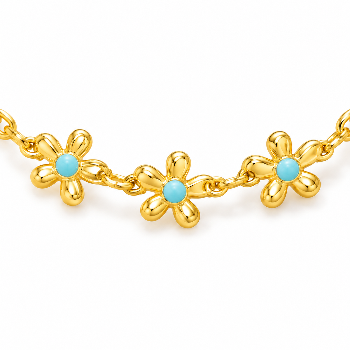 Tara Aqua Daisy Choker Necklace